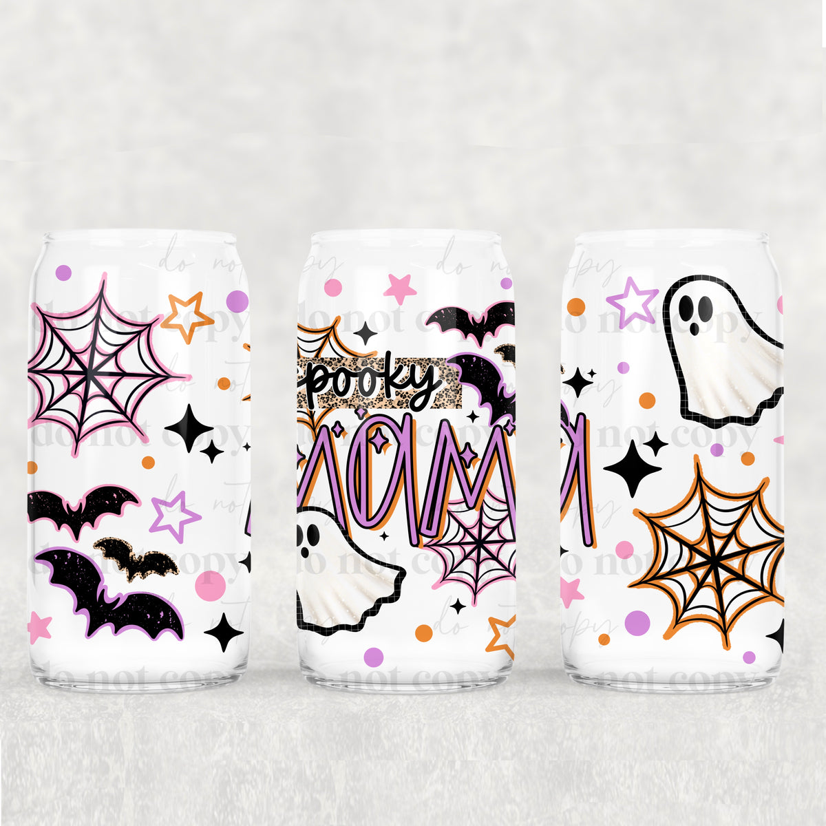 Spooky mama with spider webs (CSC) UV DTF WRAP