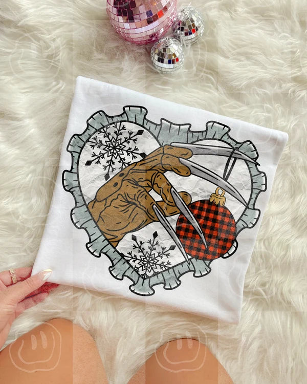 FK heart with snowflakes and ornaments (Lyttle) DTF Transfer