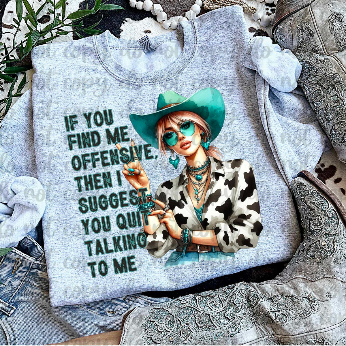 If you find me offensive then I suggest you quit talking to me (vintage) 60736 DTF transfer