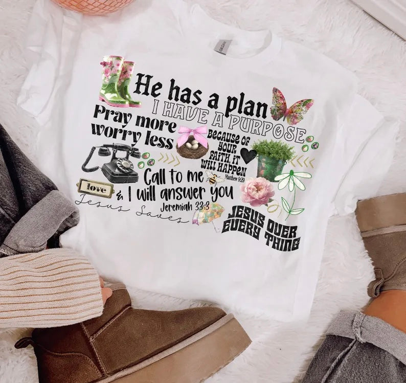 He has a plan pink and green items 98618 DTF transfer