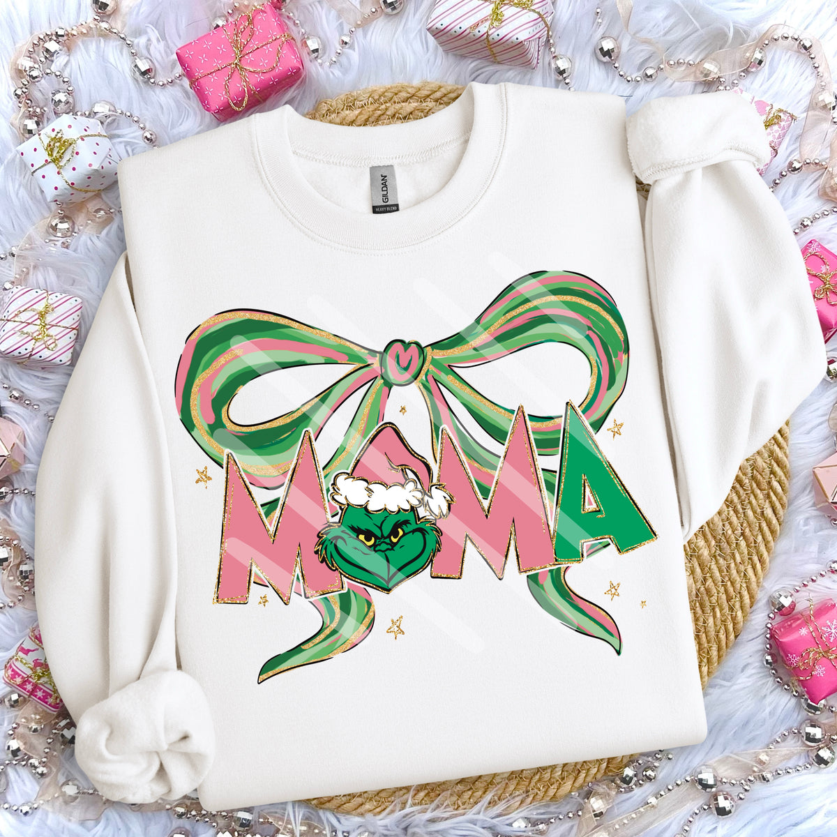 Mama green guy with bow 114259 DTF transfer