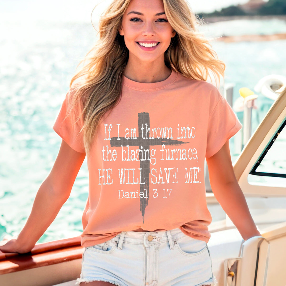 If I am thrown into the blazing furnace grey cross 93398 DTF transfer