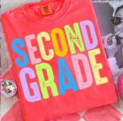 Second grade colorful grunge 107559 DTF transfer
