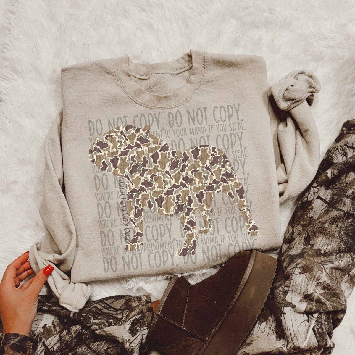 American Bully mom CAMO (SWD) DTF transfer