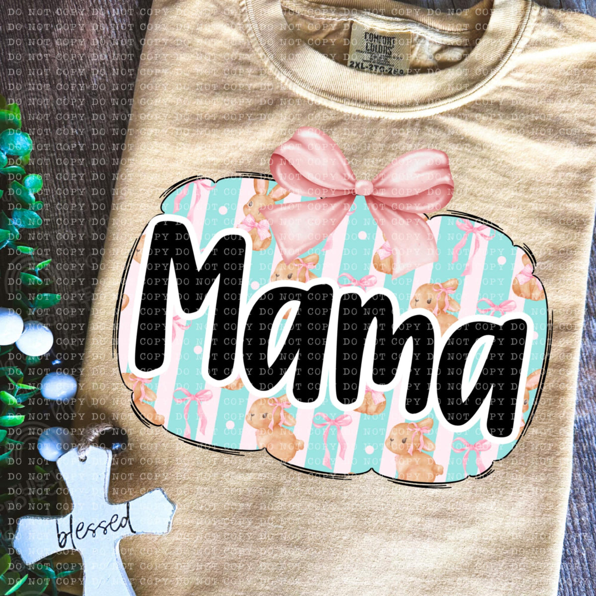 Mama bunny background (ECHT) 85653 DTF transfer
