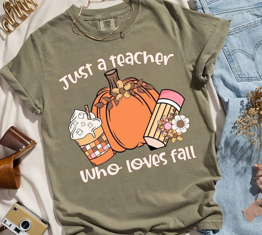 Just a teacher who loves fall (S&G) 52773 DTF transfer