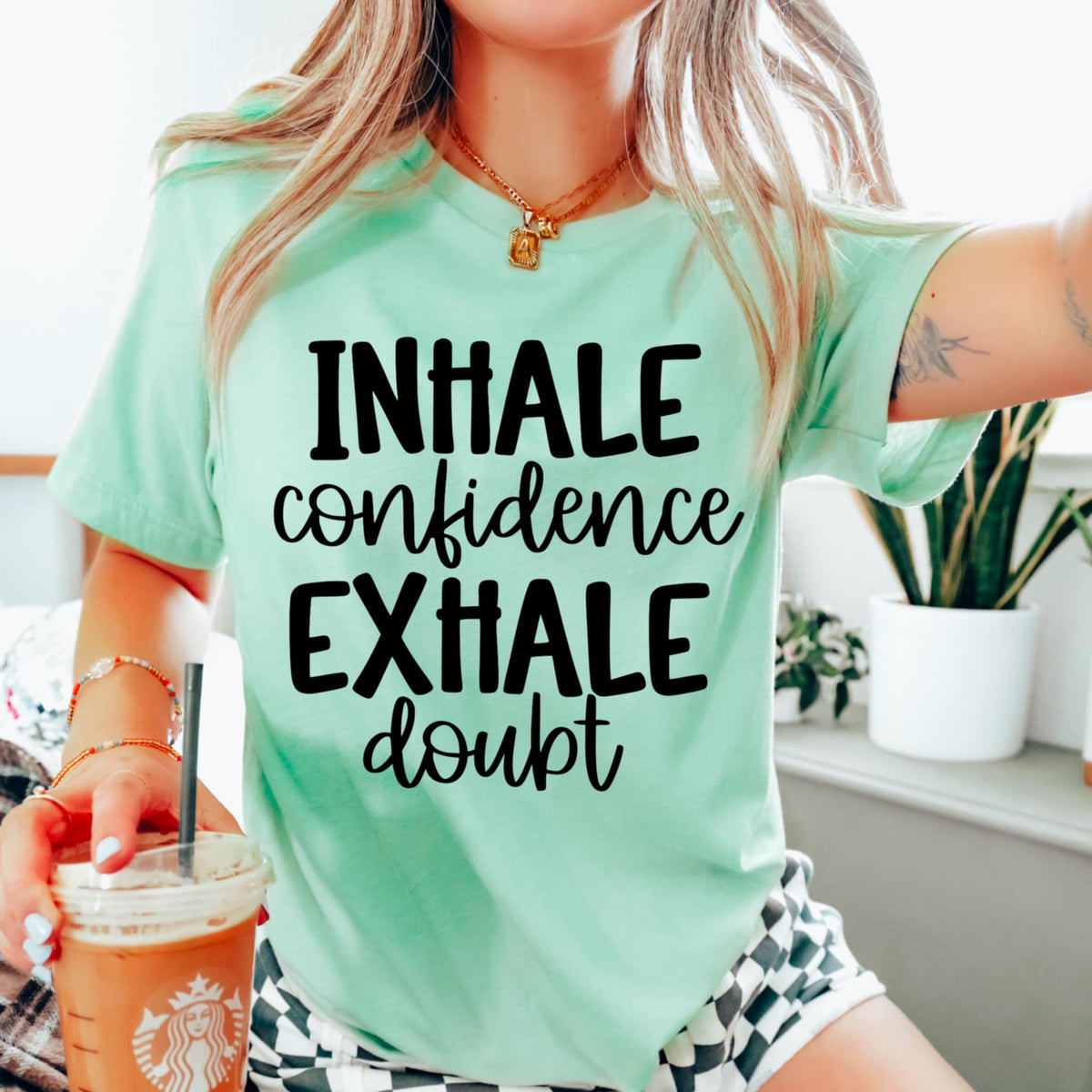 Inhale courage exhale doubt BLACK (CMLD) 98751 DTF transfer