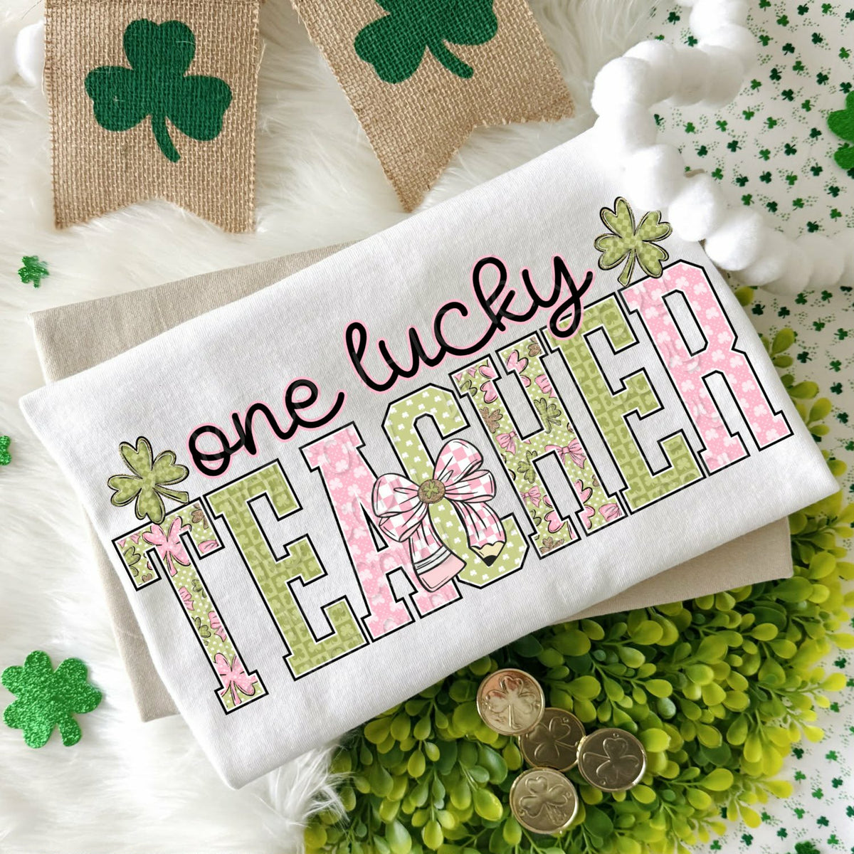 One Lucky Teacher (DWS) Sunday special DTF transfer