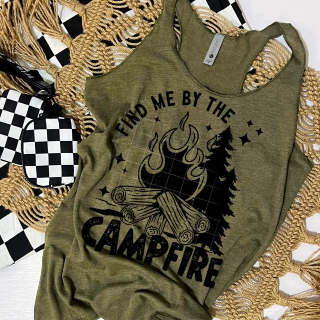 Find me by the campfire BLACK (CSC) 99839 DTF transfer