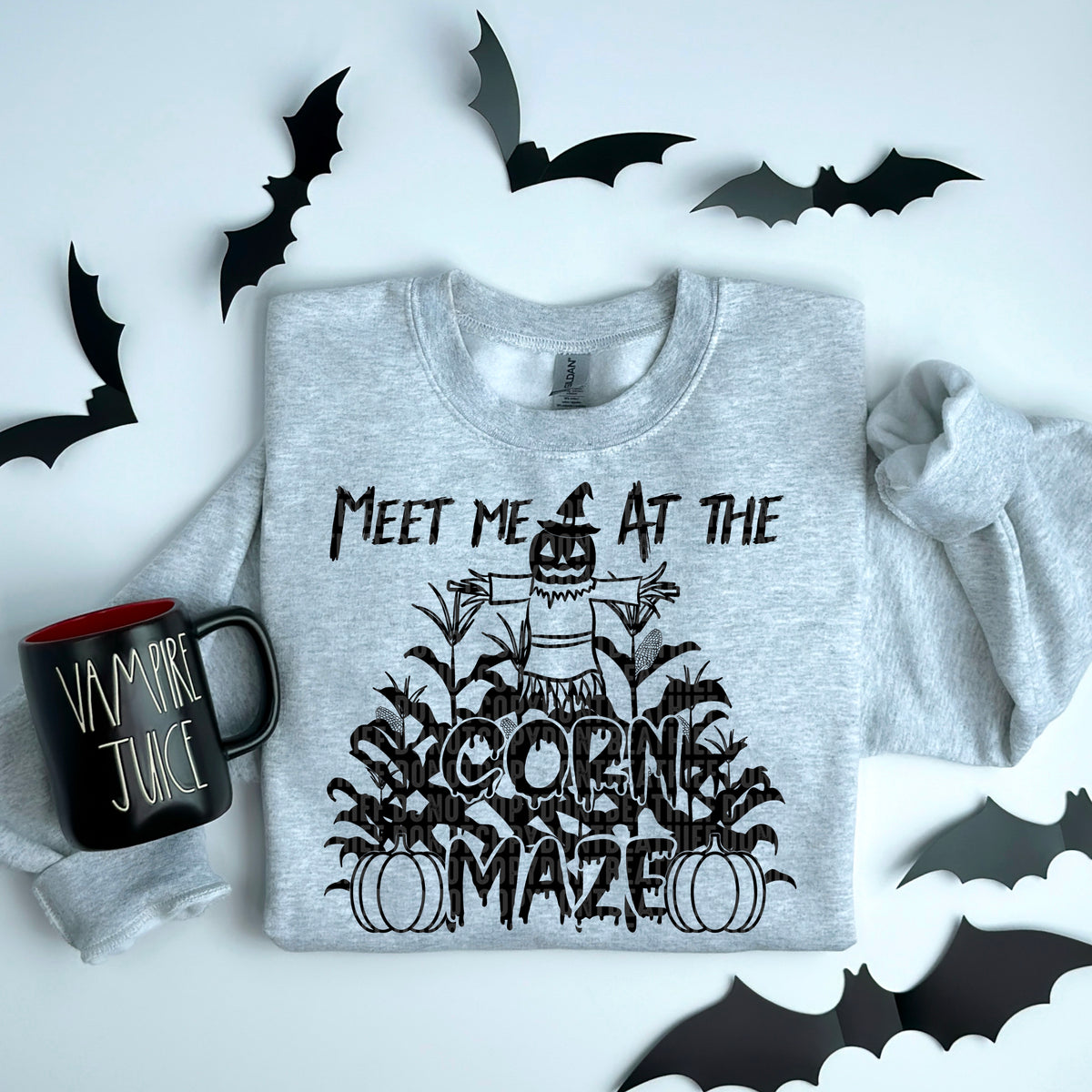 Meet me at the corn maze BLACK 103527 DTF transfer