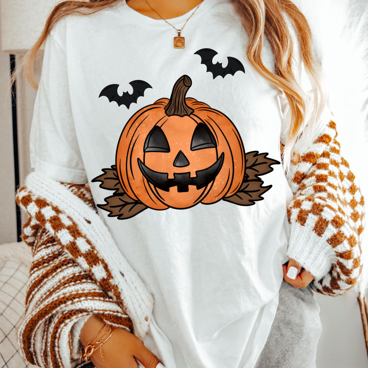 Pumpkin with bats (CMD) 109446 DTF transfer