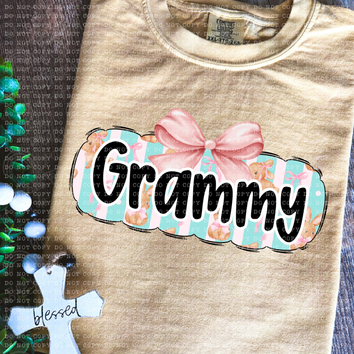 Grammy bunny background (ECHT) 85649 DTF transfer