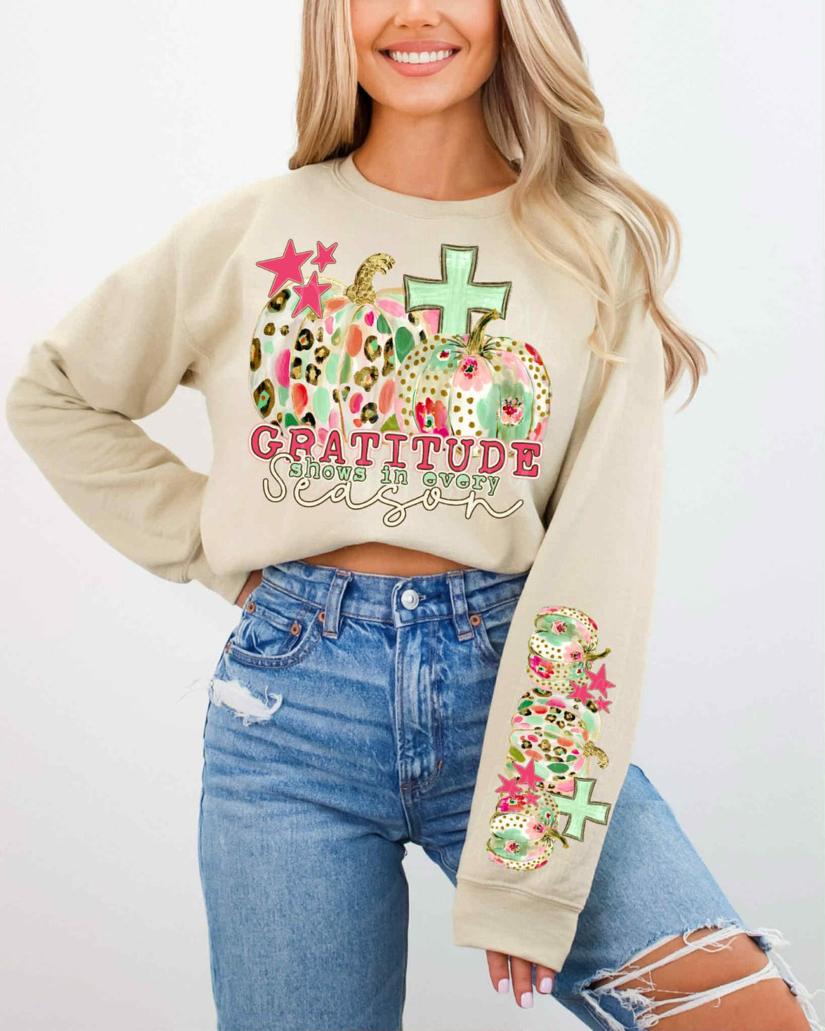 Gratitude shows in every season FRONT ONLY EXCLUSIVE DTF transfer