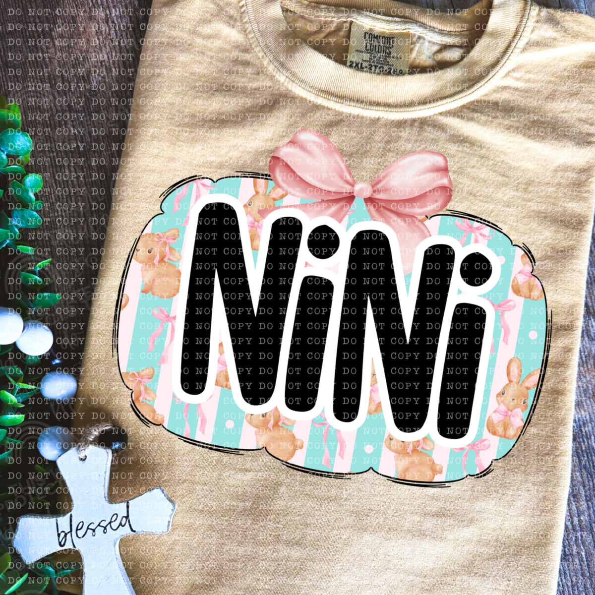 Nini bunny background (ECHT) 85661 DTF transfer