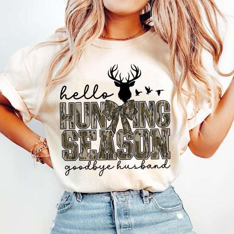 Hello hunting season goodbye husband camo 64943 DTF transfer