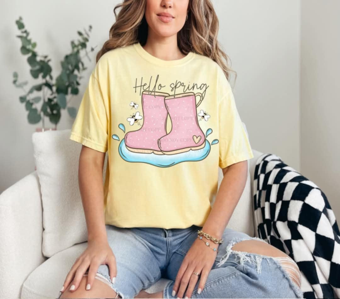 Hello spring boots (40E) 92644 DTF transfer