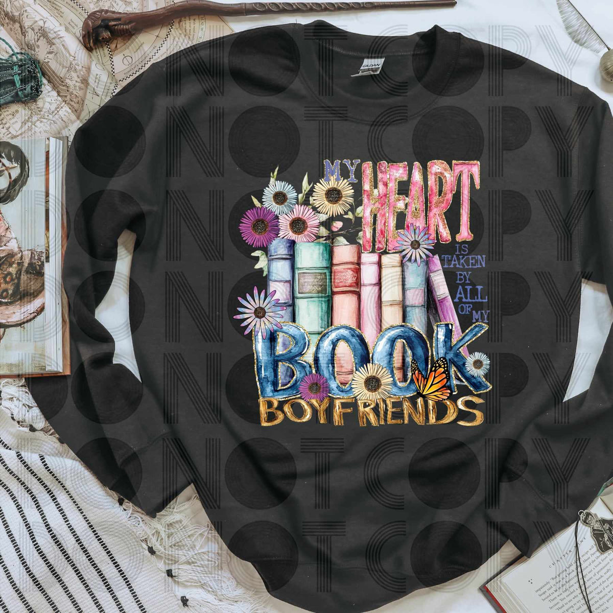 My heart is taken by all my book boyfriends 73784 DTF transfer