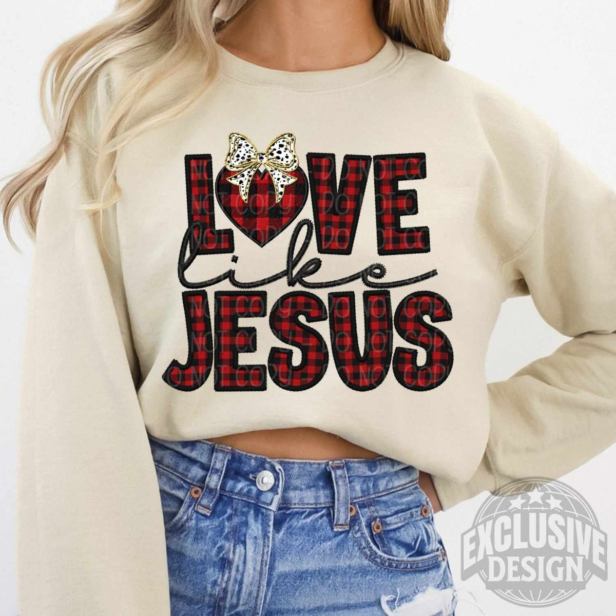 Love like Jesus plaid 73282 DTF transfer