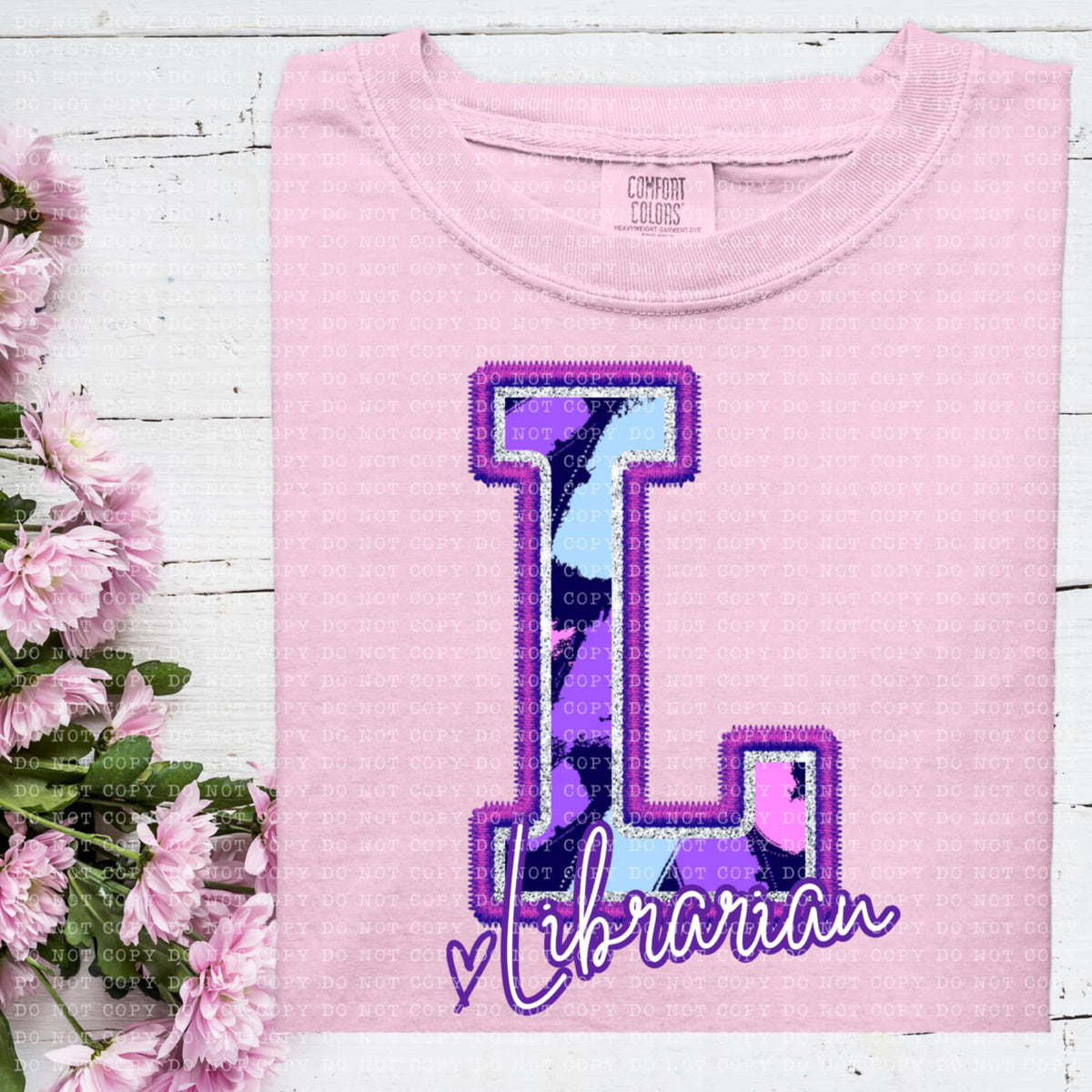 L librarian purple brushstrokes (ECHT) 93942 DTF transfer