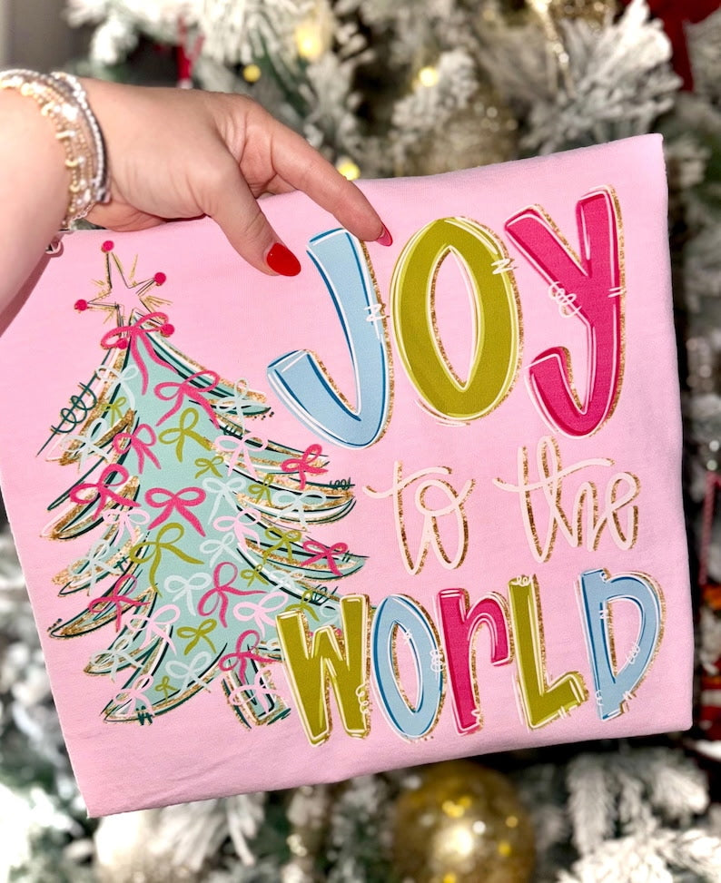 Joy to the world colorful tree 117232 DTF Transfer