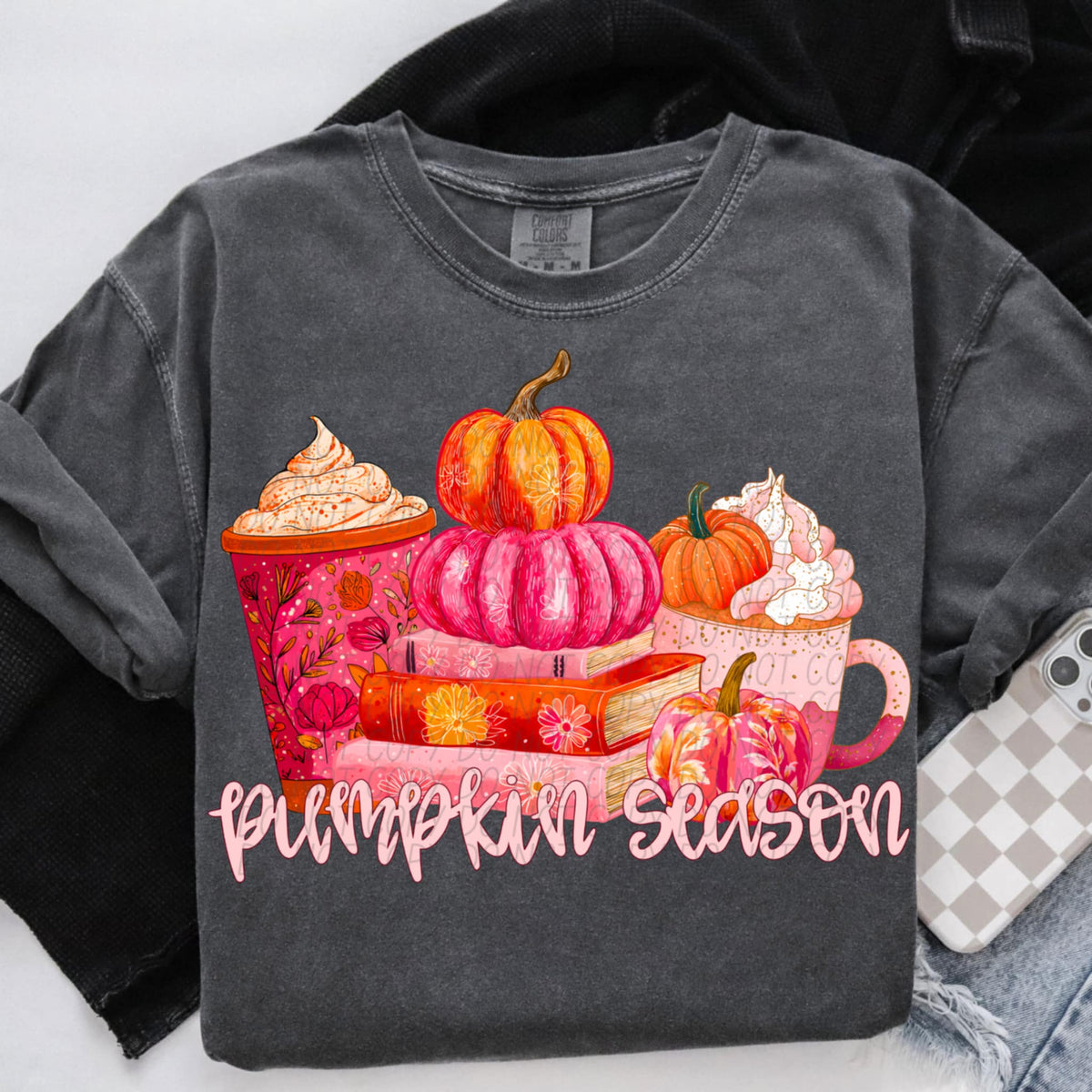 Pumpkin Season books pumpkins (City) DTF transfer