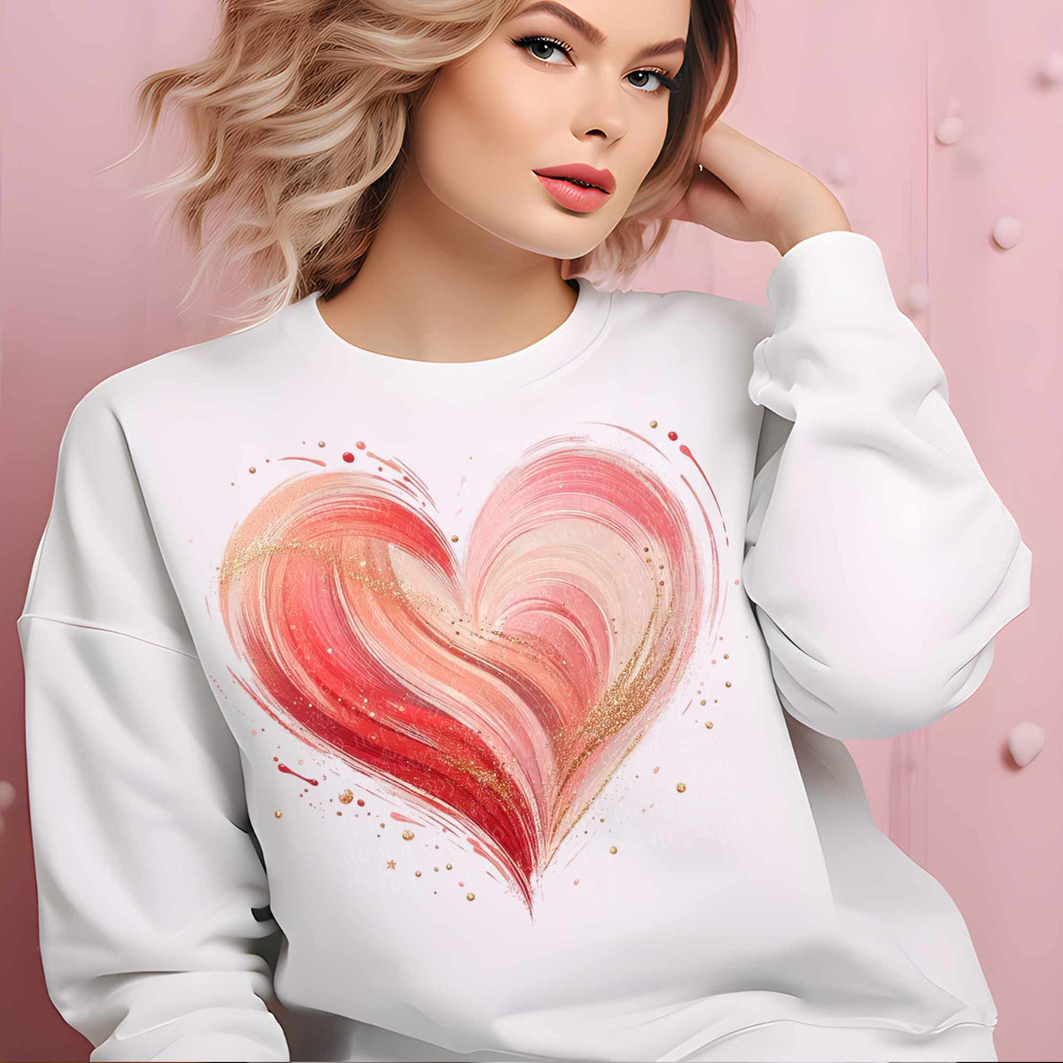 Painted heart (TTD) 77808 DTF transfer