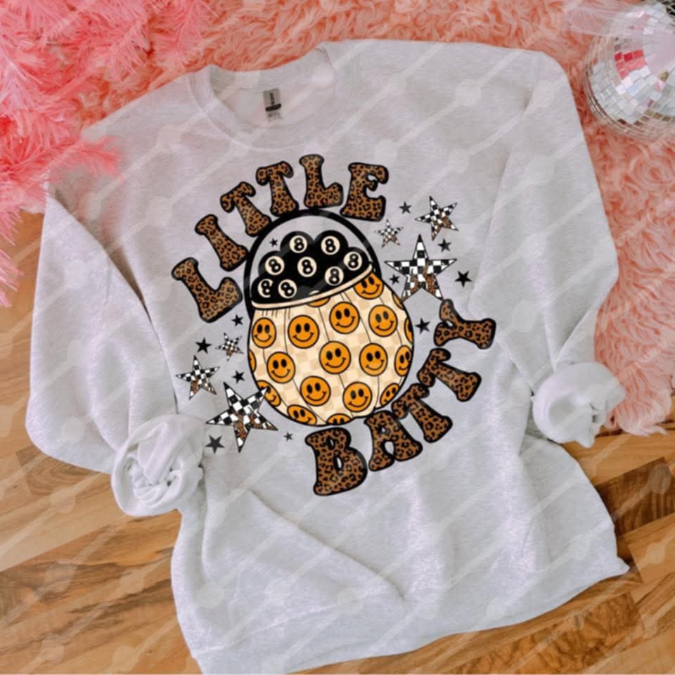 Little Batty Happy and magic 8 balls bucket JBD DTF transfer