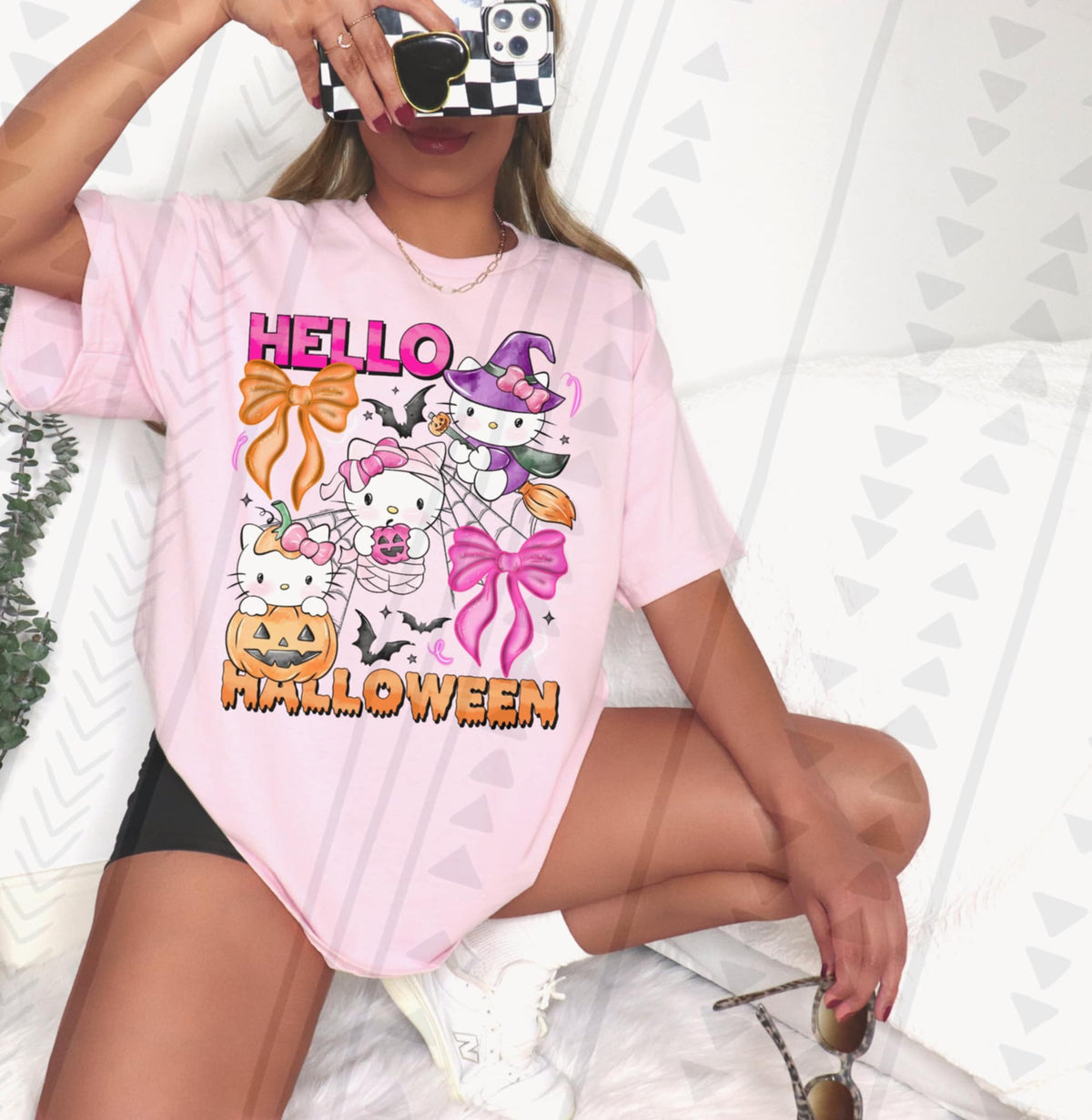 Hello Halloween kittens DTF transfer