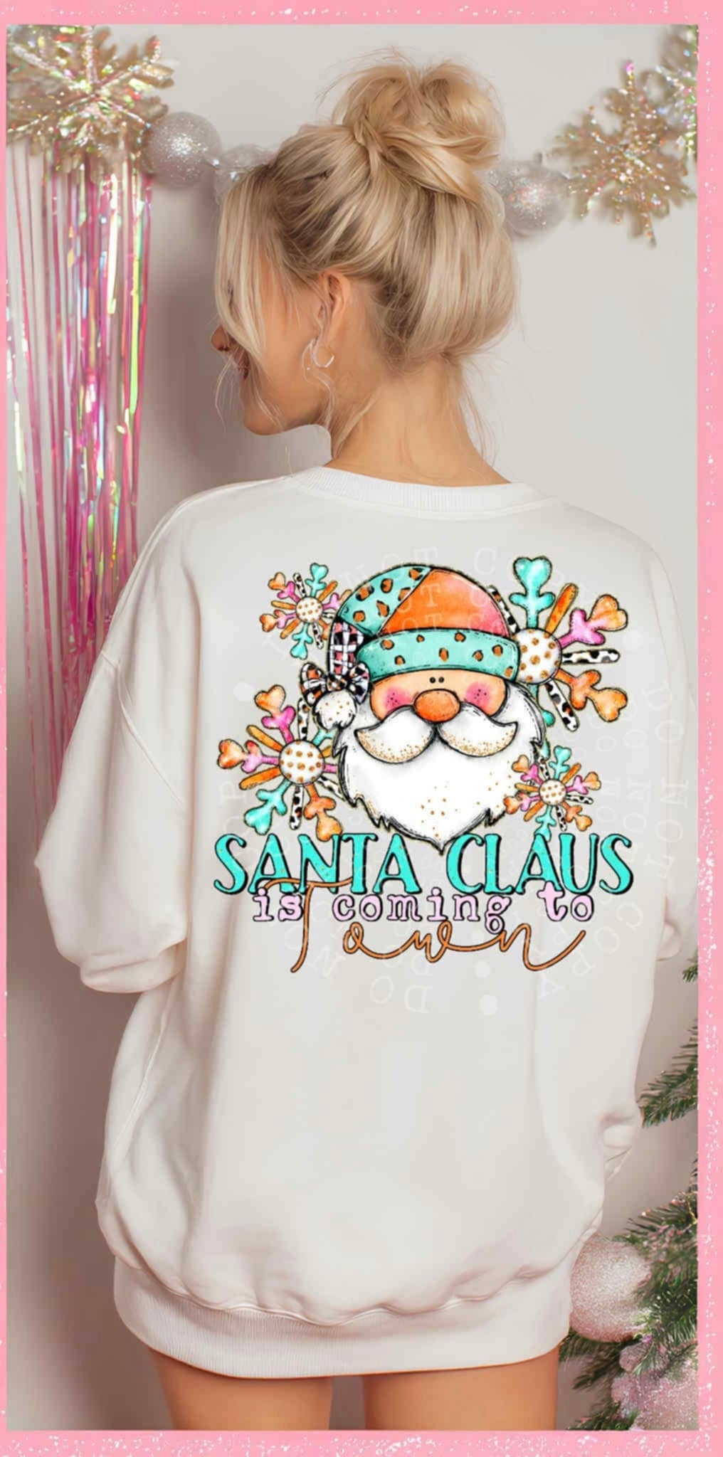 Santa Claus is coming to town BACK 107301 DTF transfer