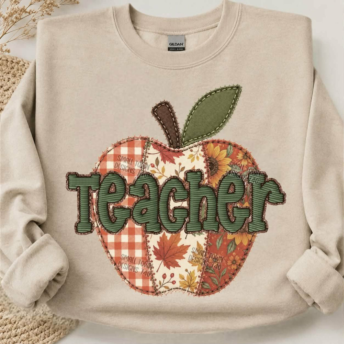 Teacher Apple patch fabric (STD) DTF Transfer