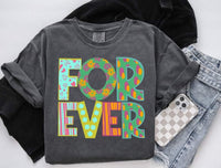 Forever patterned font (S&G) 60389 DTF transfer