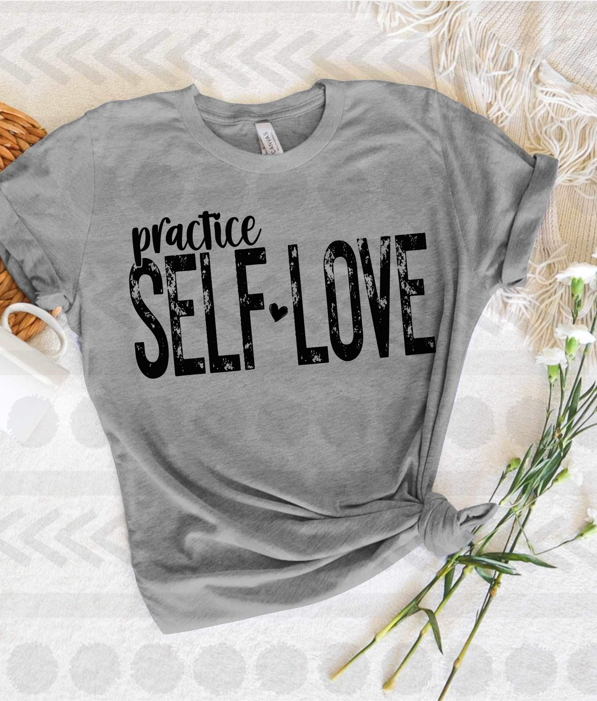 Practice self love (black) DTF transfer 13966