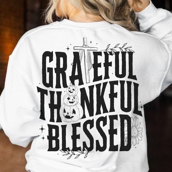 Grateful thankful blessed black font (KARTA) 62914 DTF transfer