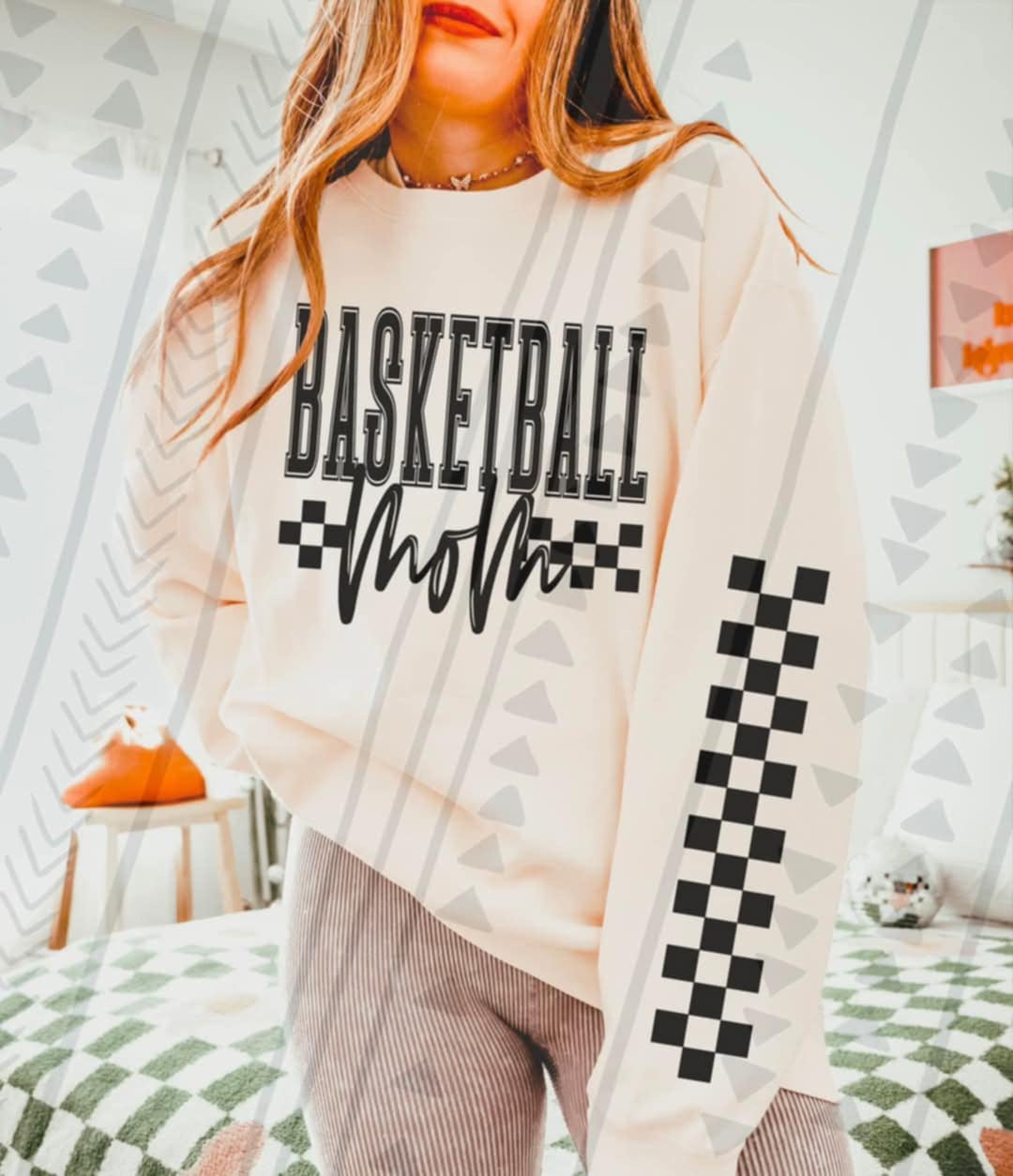Basketball mom checkered FRONT 94649 DTF transfer