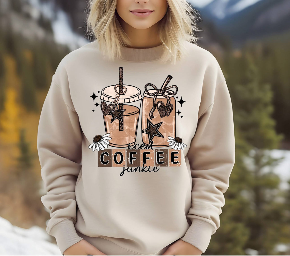 Iced coffee junkie (Linda) DTF Transfer