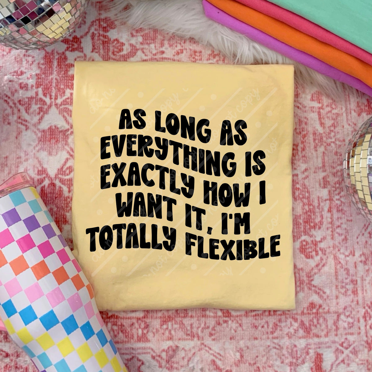 I’m totally flexible BLACK  (scarlow) DTF transfer