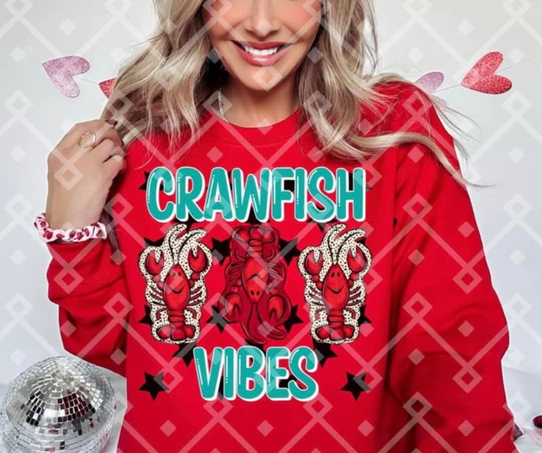 Crawfish vibes dotted background (CRAFTI) 85566 DTF transfer