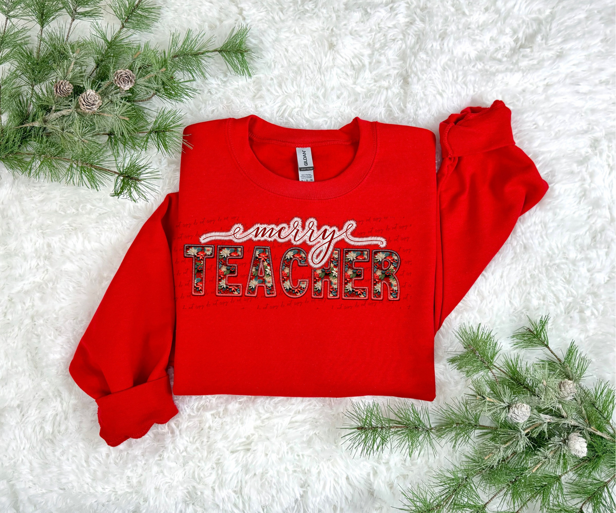 Merry teacher (faux embroidery) 30648 DTF transfers
