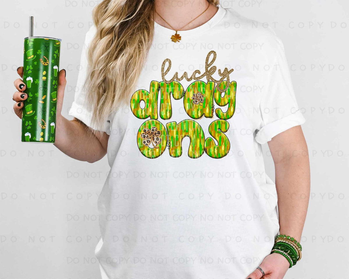 Lucky dragons green brushstroke (Caplinger) 79962 DTF transfer