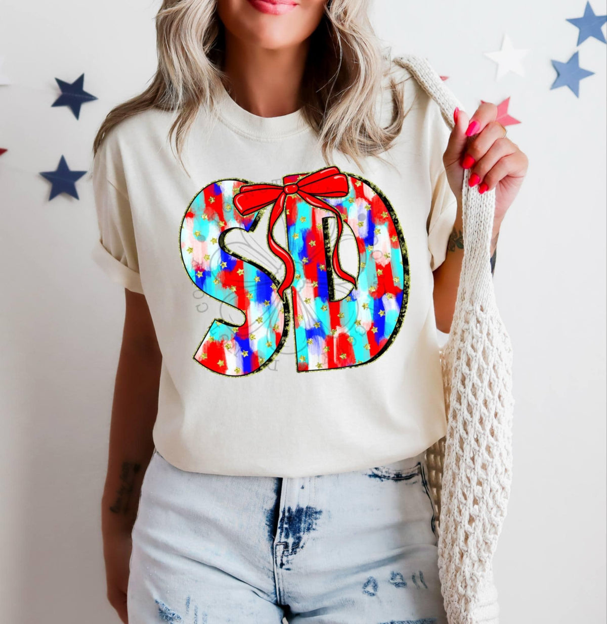 Patriotic brushstroke states DTF transfers