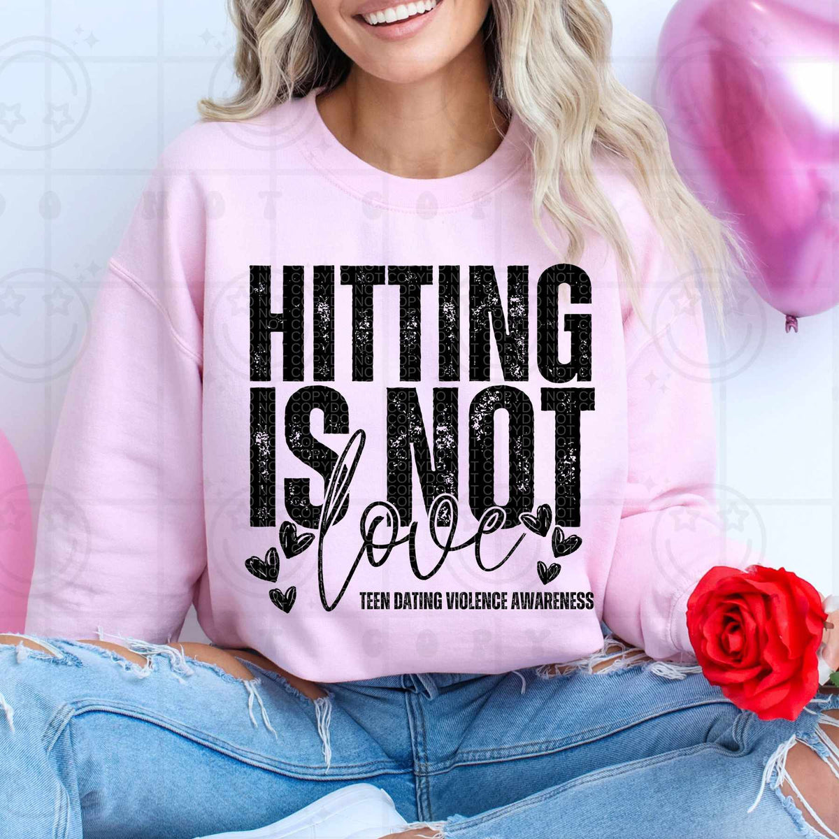 Hitting is not love BLACK (HW) 79431 DTF transfer