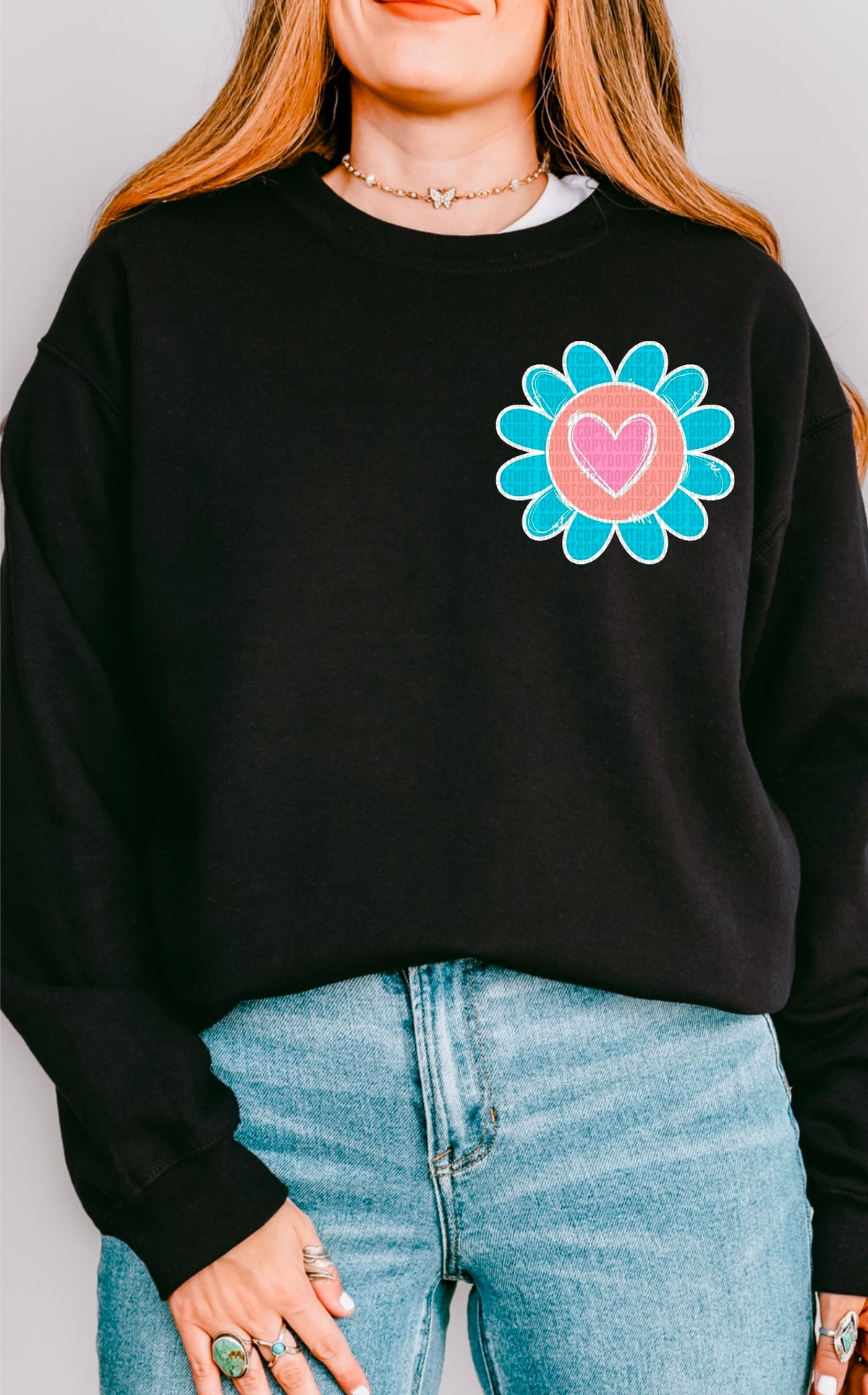 Flower white outline 93337 DTF transfer