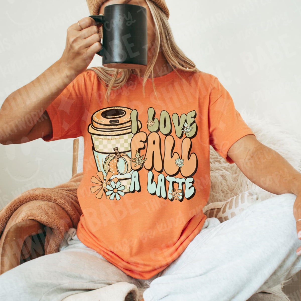 I Love Fall a latte 111256 DTF transfer