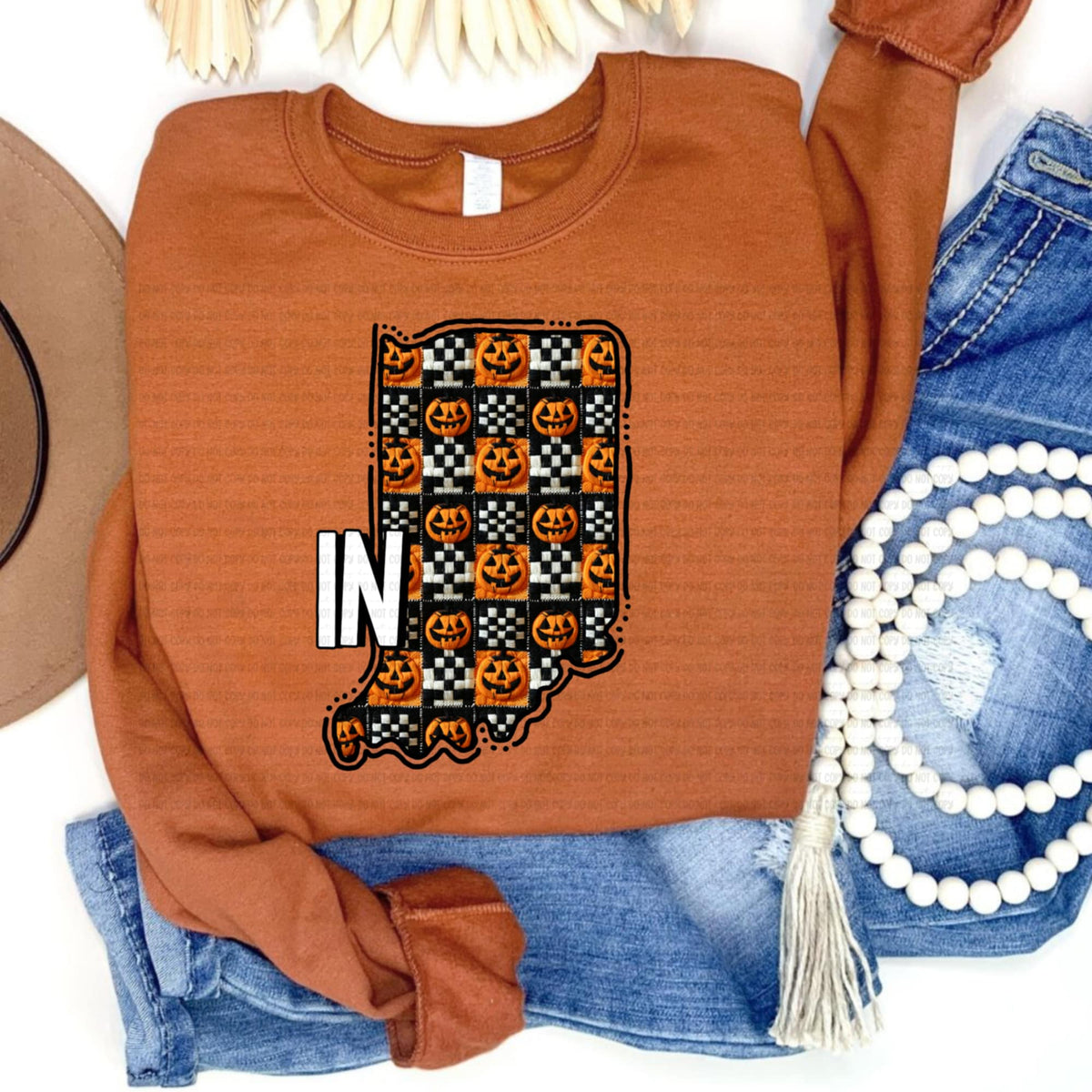 Indiana pumpkin checker REVEL DTF transfer