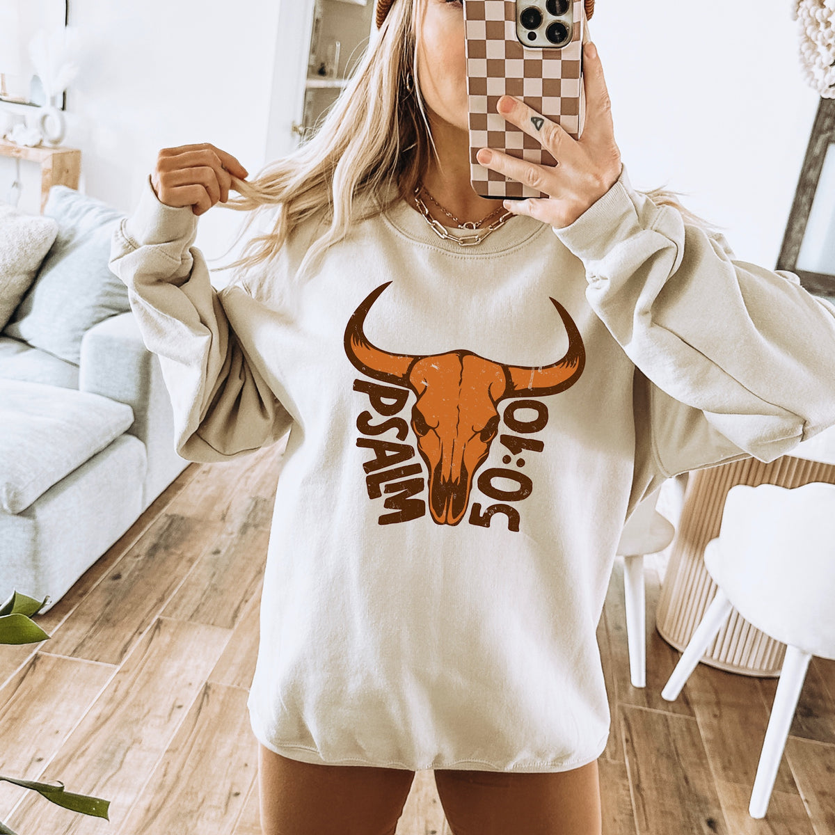 Psalm Bull skull (orange) DTF Transfer