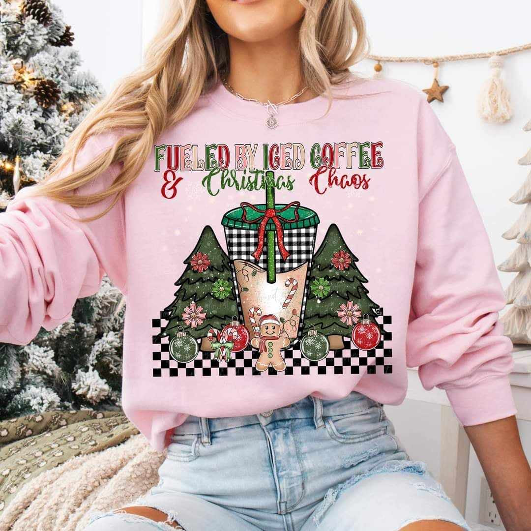 Fueled by iced coffee & Christmas chaos (virgo) 62871 DTF transfer