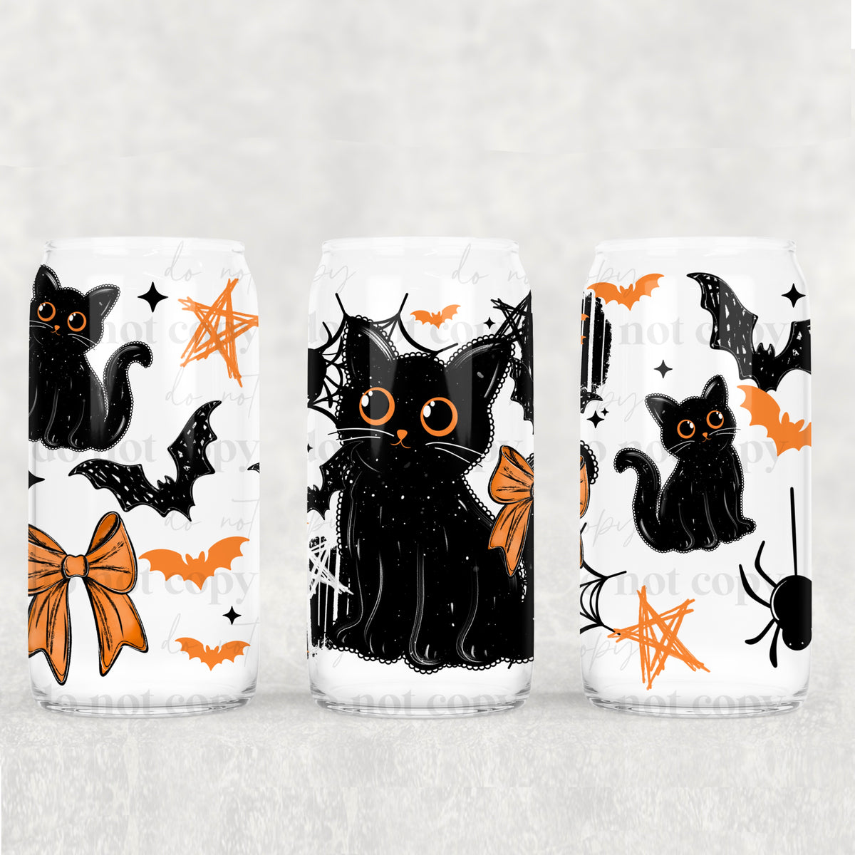 Black Cat with bow (CSC) UV DTF Transfer