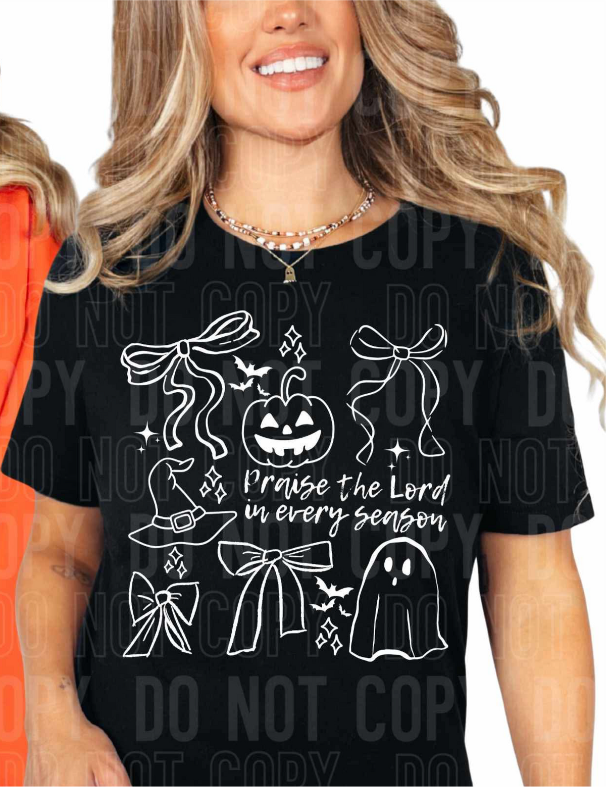 Praise the Lord in every season WHITE Halloween (SBB) DTF transfer
