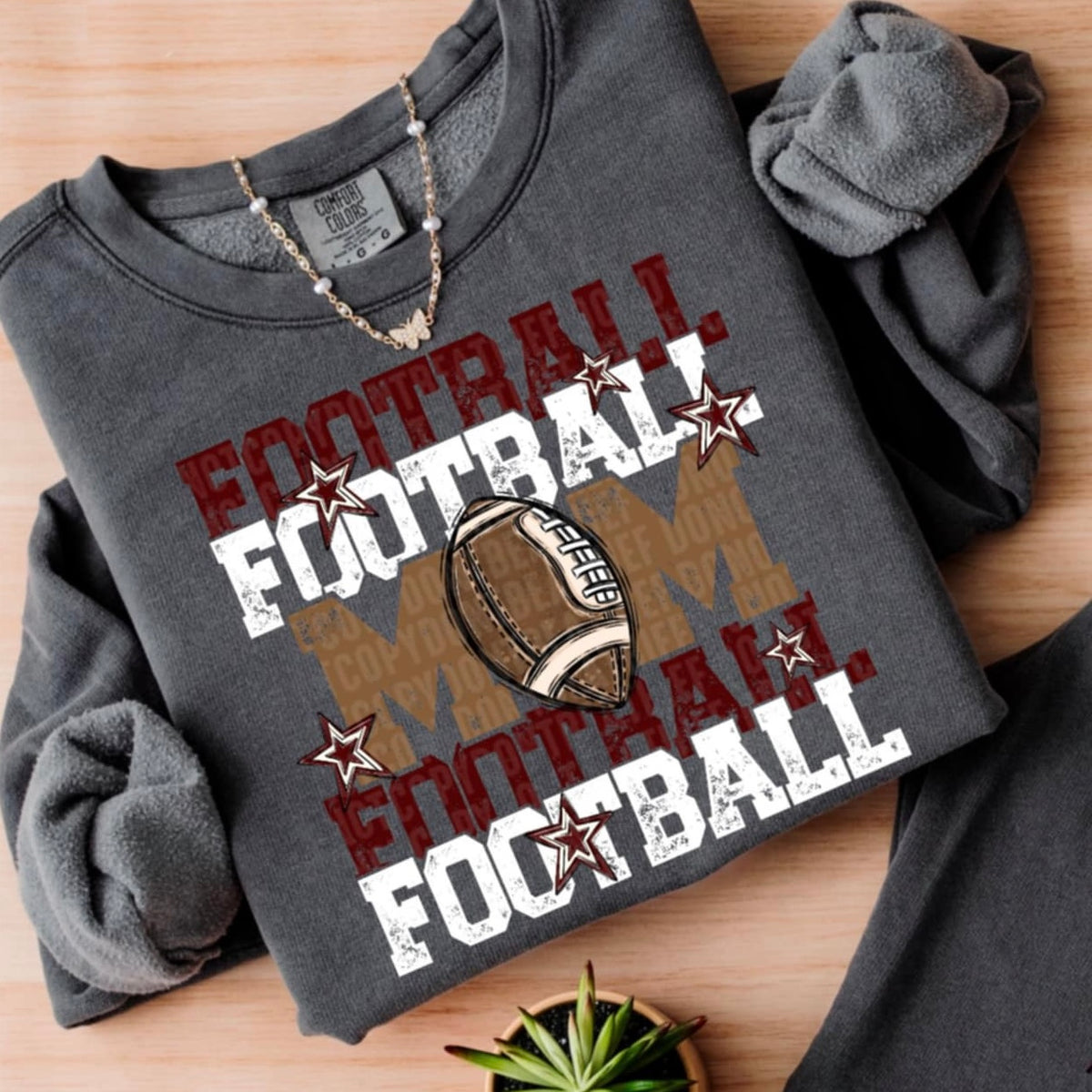 Football Mom SDD maroon/white