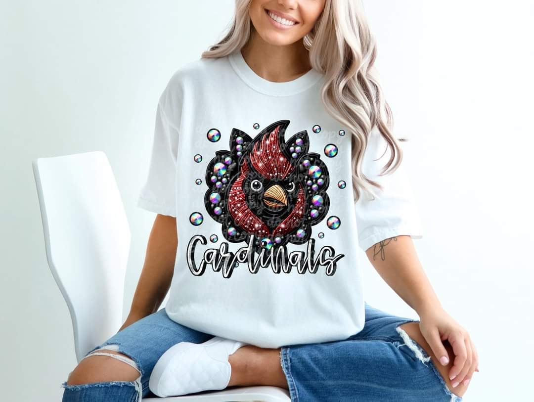 Cardinals bedazzled mascot 53582 DTF transfer